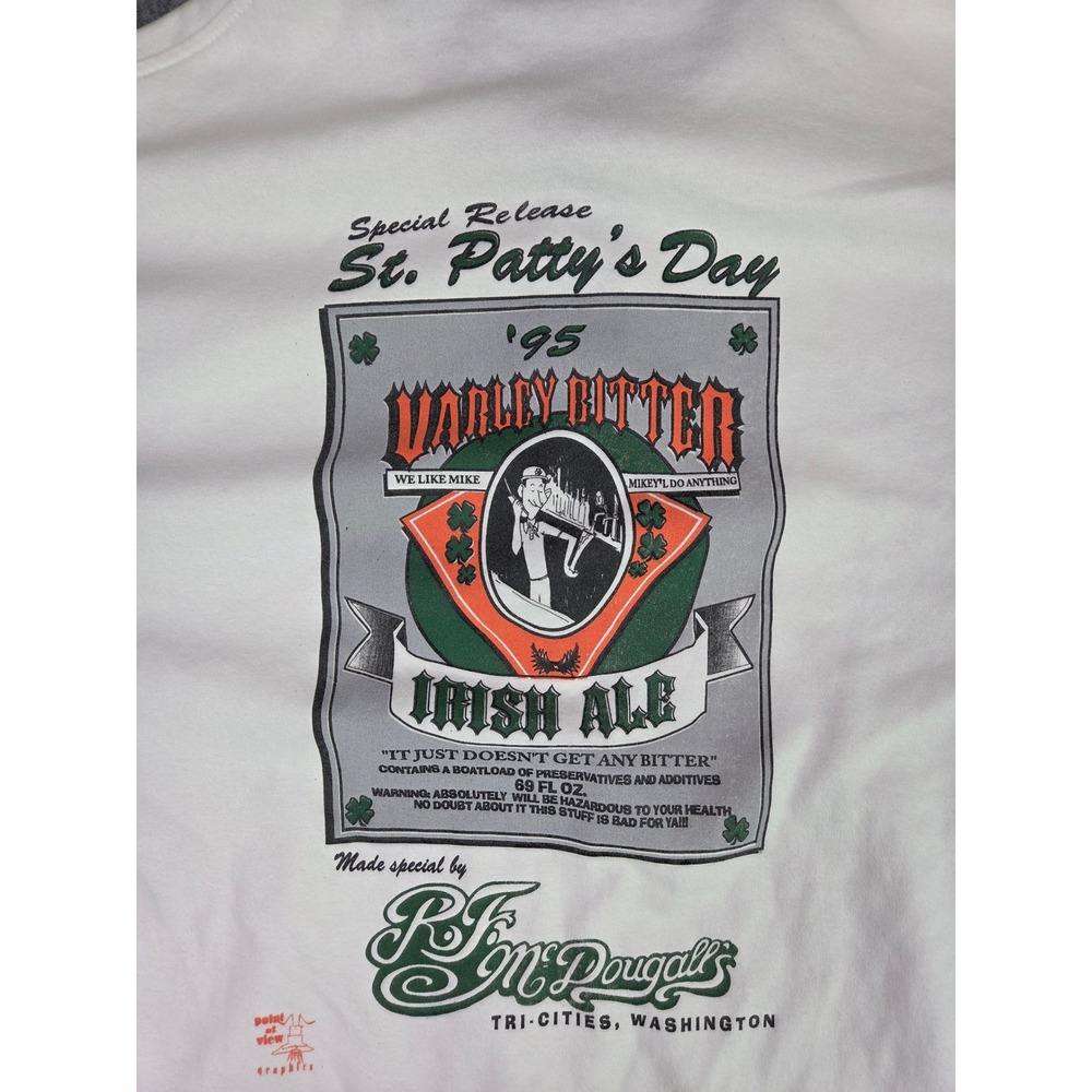 Vintage 1995 St Patricks Day RJ McDougalls Munsingwear Polo Shirt Mens Large
